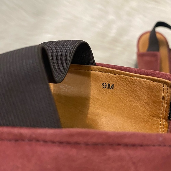 Gentle Souls Red Suede Ridge It Mary Jane Wedge Heels Elastic Vamp Slingback - Picture 8 of 8